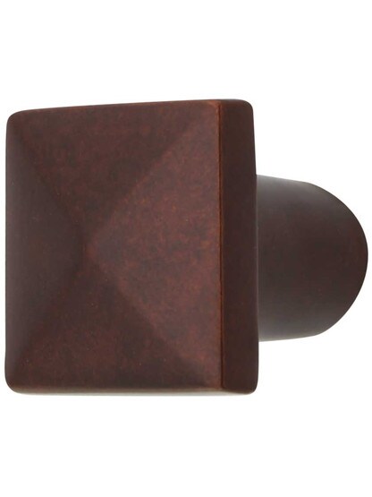 Aspen Knob - 3/4 inch Square in Mahogany Bronze.